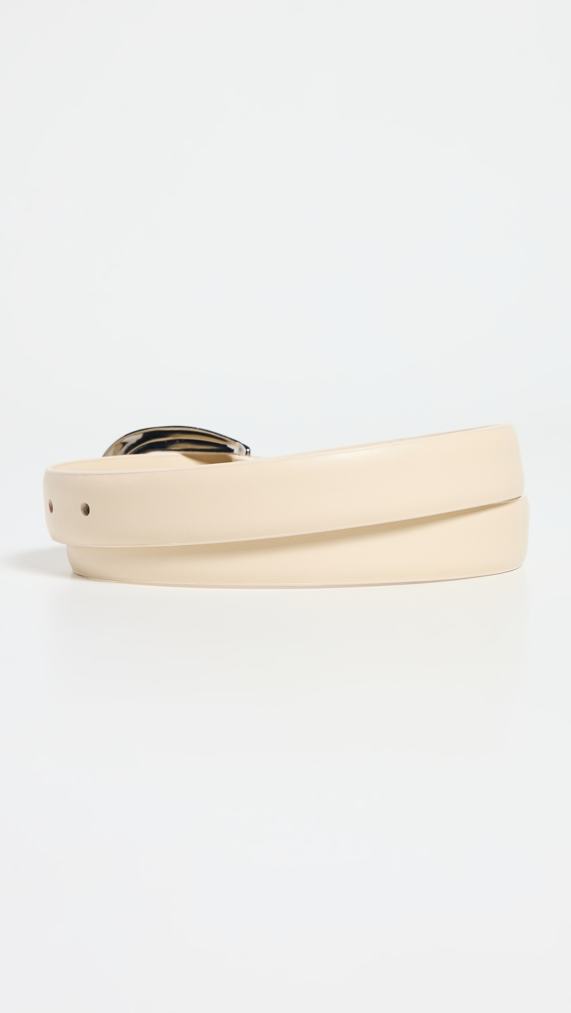 Triple Metal Keeper Belt Ecru