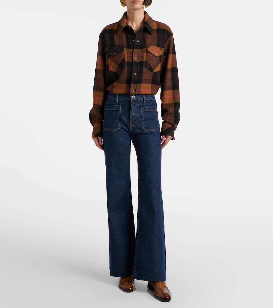 Refined high-rise wide-leg jeans