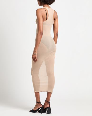 Andreādamo Woman Maxi dress Sand Size S Cotton, Nylon