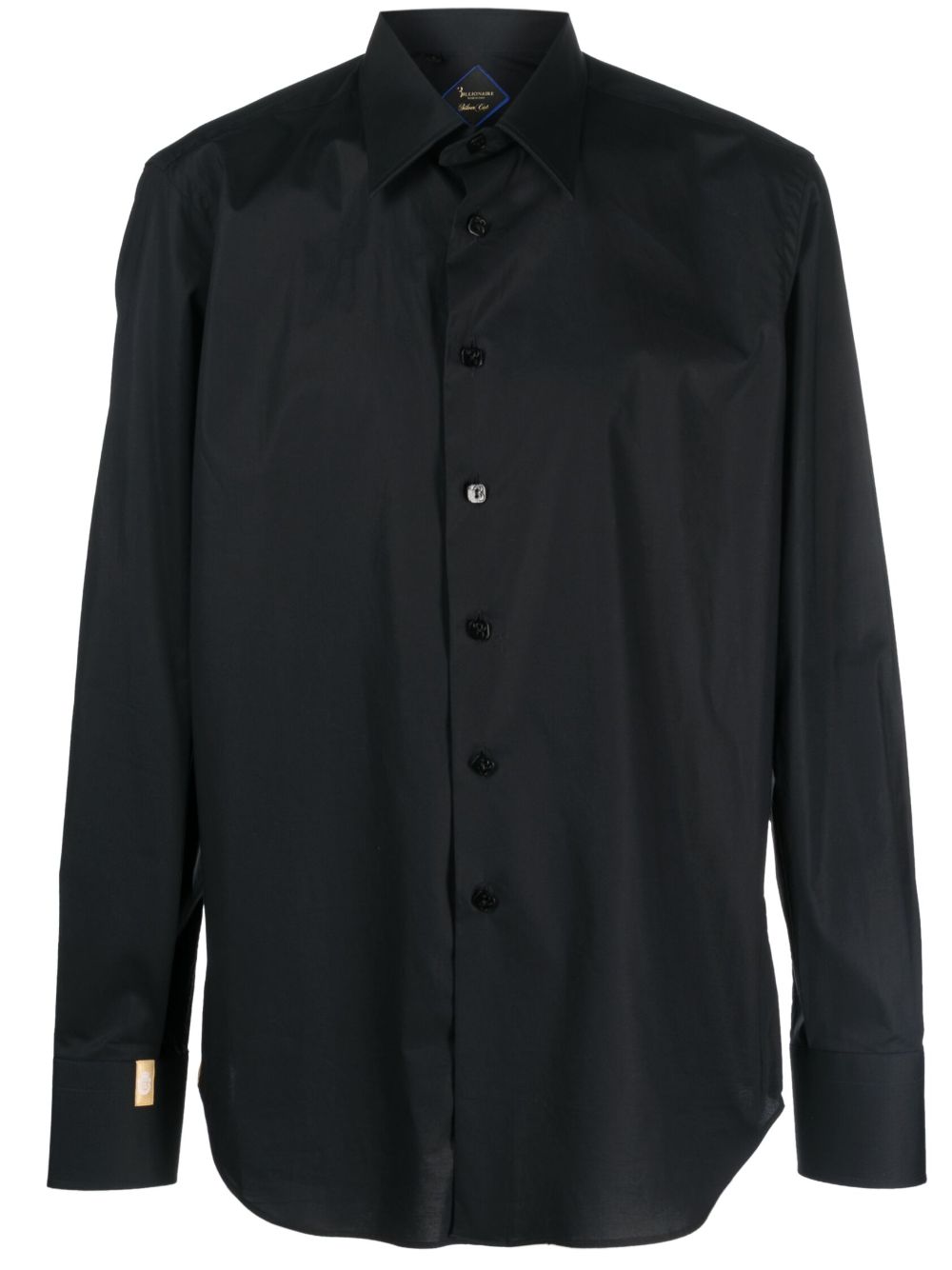 Logo-embroidered cotton shirt - Blue