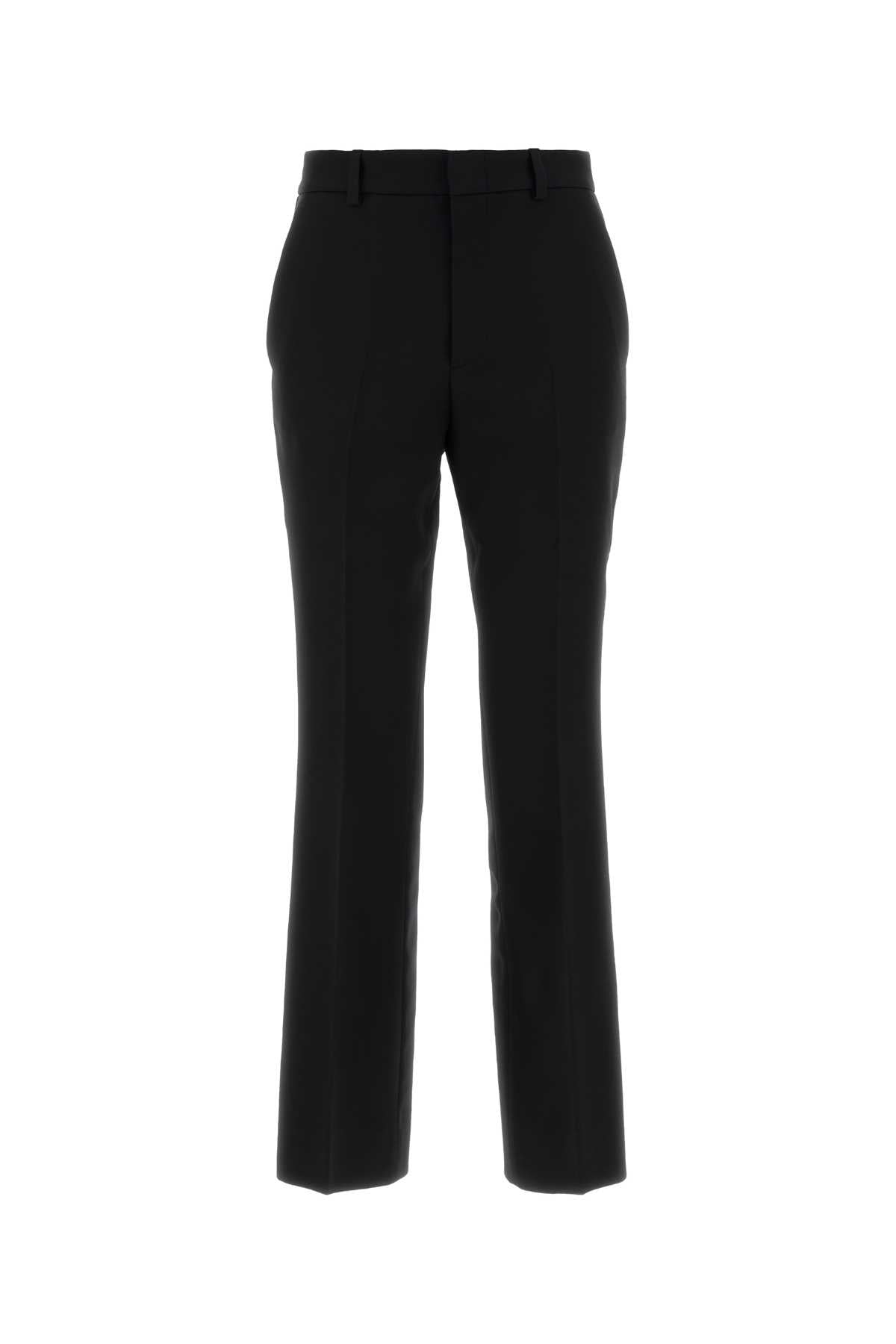 Silk-Wool Cady Trousers — Black