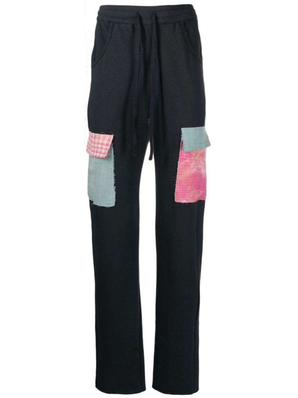 Flap-pocket track pants - Black