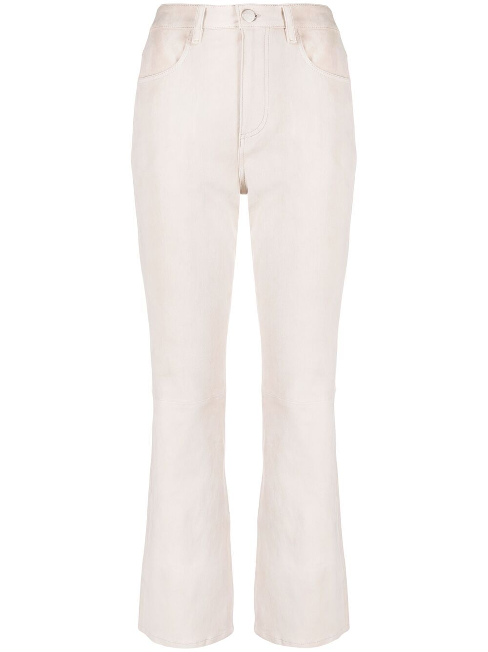 High-waisted cropped jeans - Neutrals