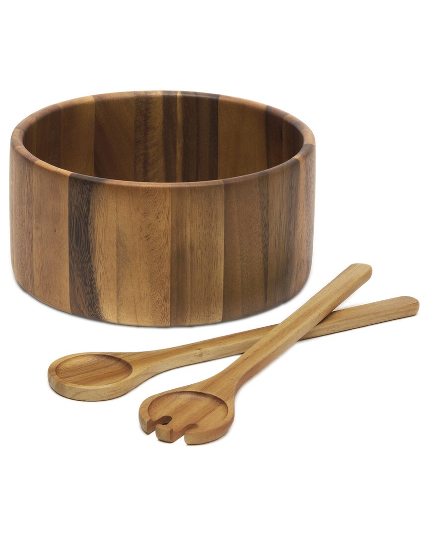 International Acacia Straight Side Large Bowls With Servers