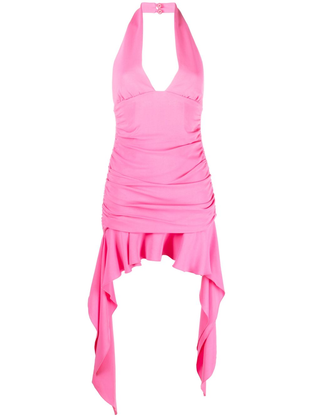 Halterneck draped minidress - Pink