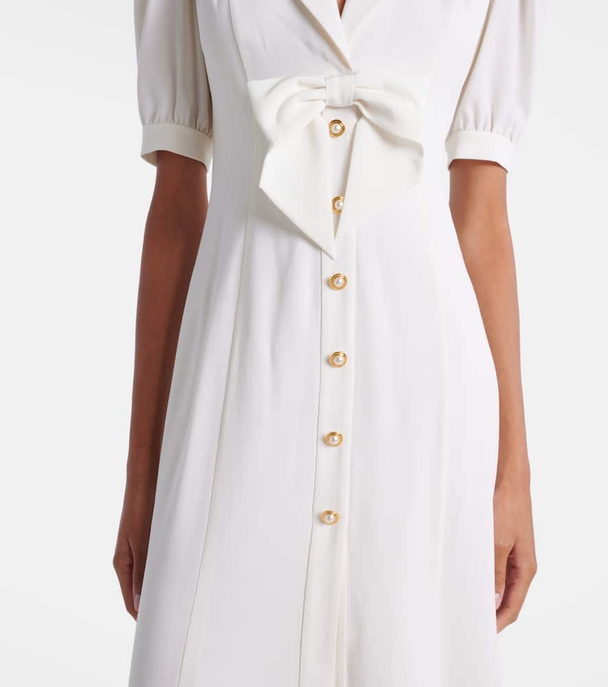 Printed wool-blend crêpe midi dress