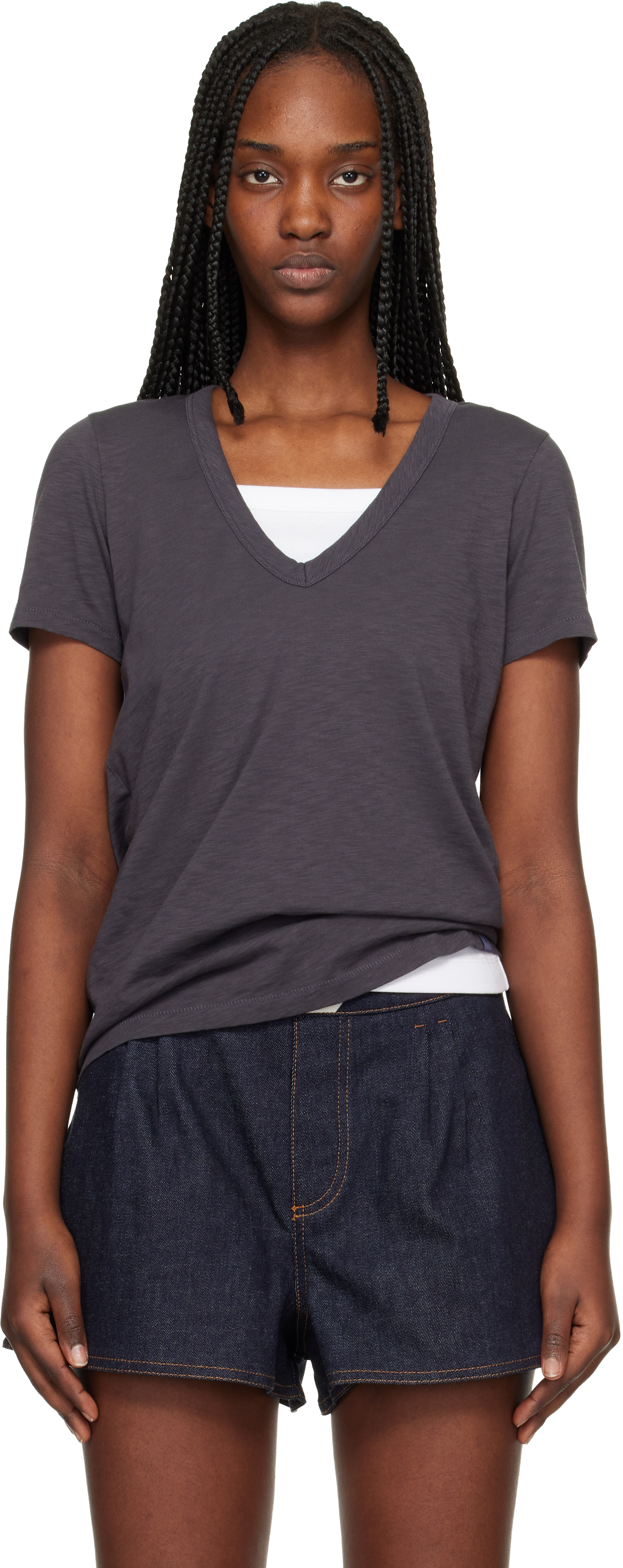 Gray 'The Slub Vee' T-shirt
