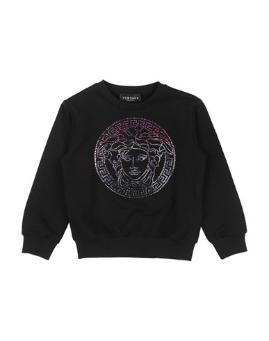 Kid Girl Sweatshirt Black Size 10 Cotton, Glass, Elastane