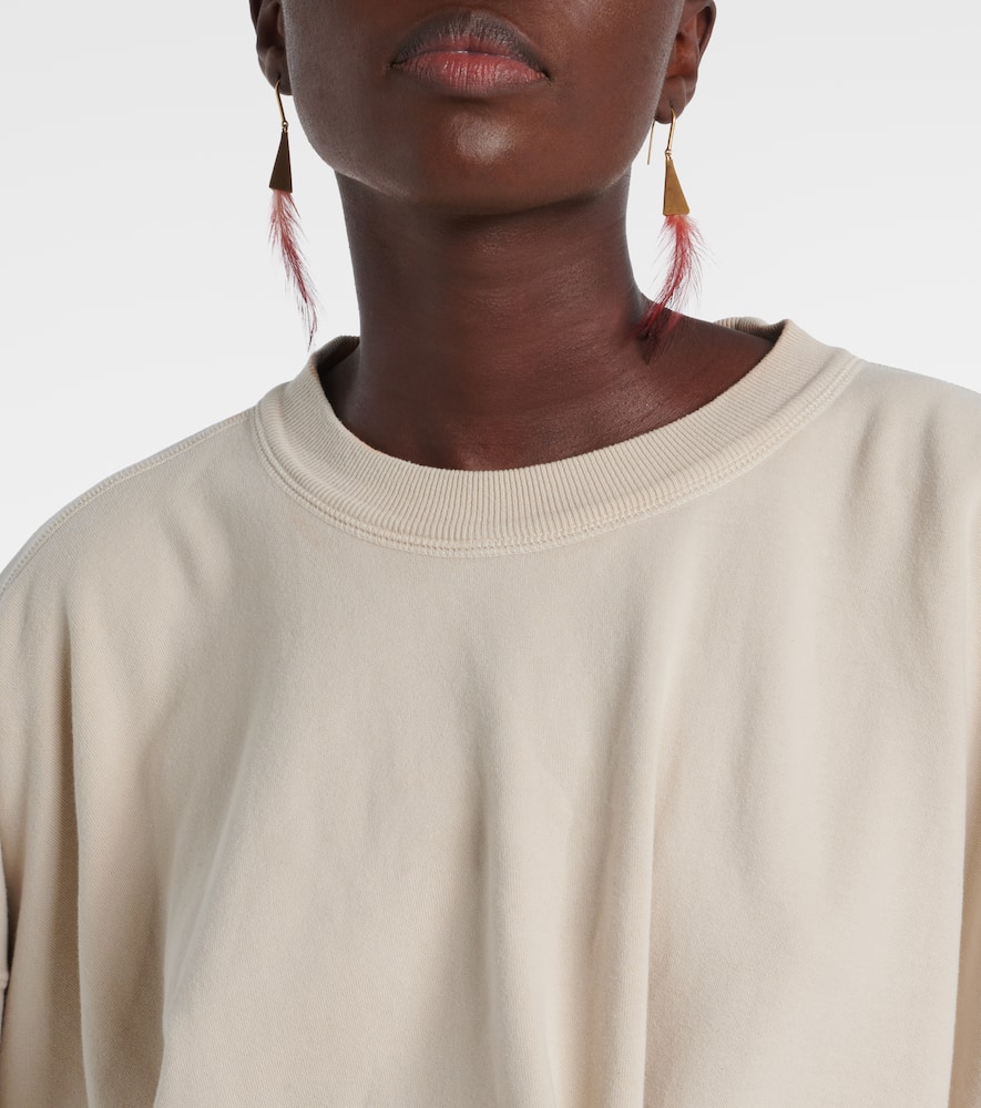 Draped cotton jersey sweatshirt dress