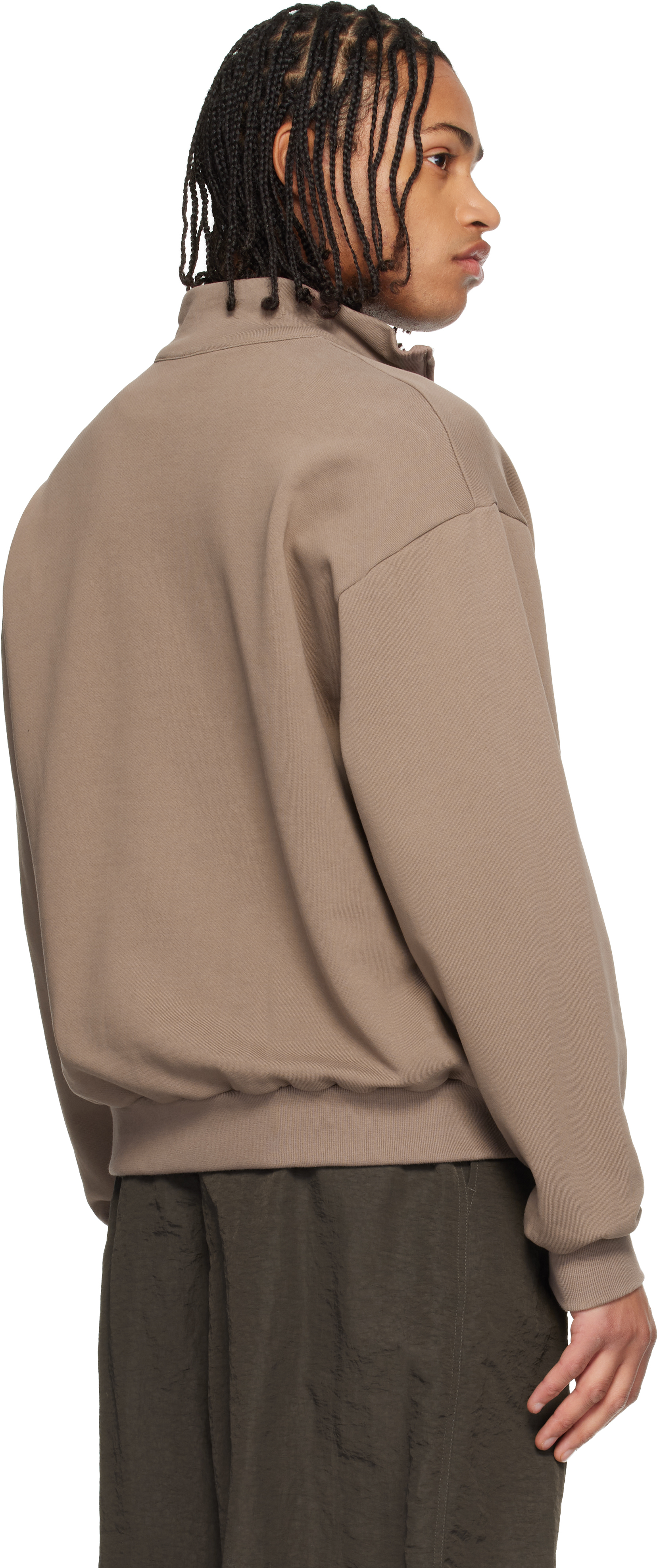 Brown Half-Zip Sweatshirt