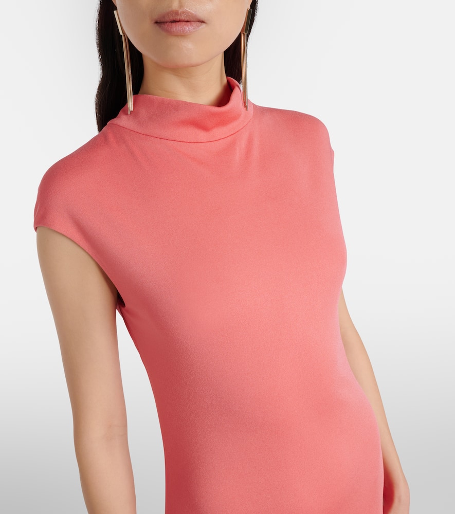 Asymmetric crêpe jersey gown