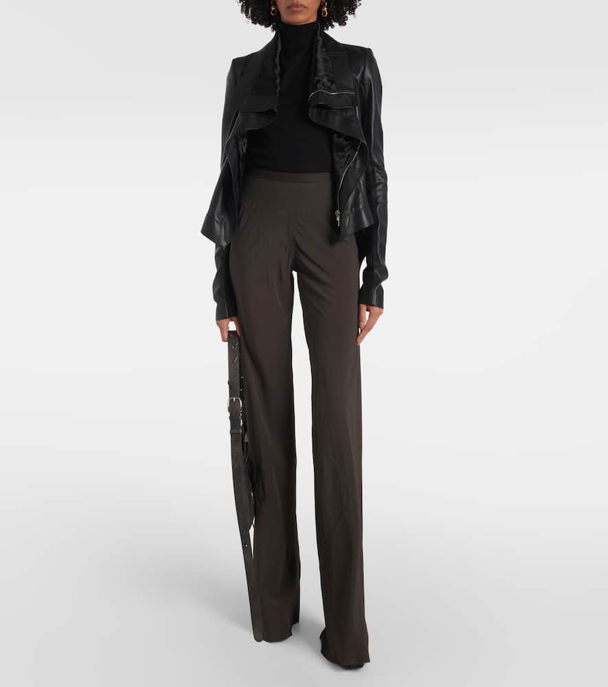 Bias high-rise wide-leg pants