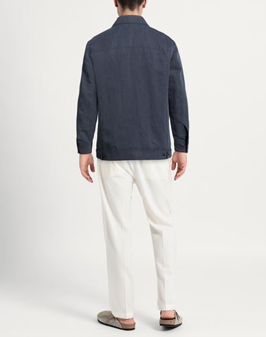Man Jacket Navy Size 42 Cotton, Linen