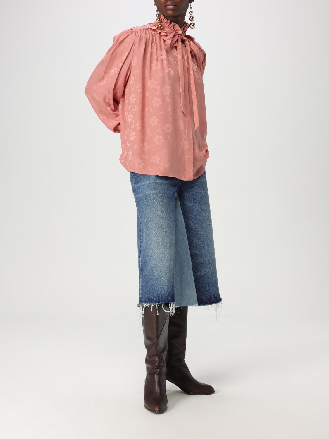 Floral-jacquard shirt - Pink