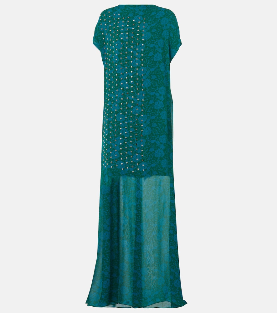 Printed embellished maxi dress
