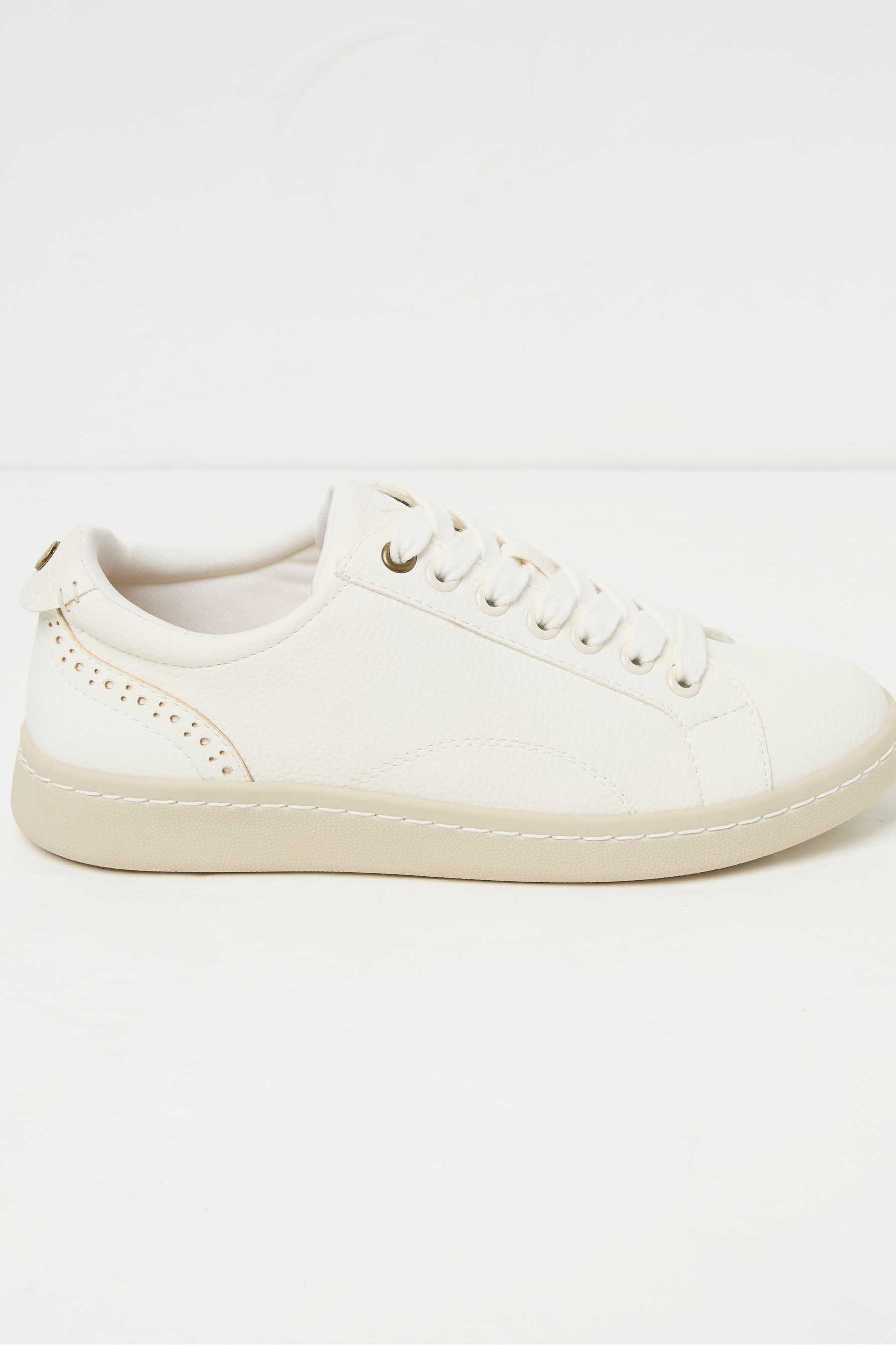 White Nora Lace Up Trainer