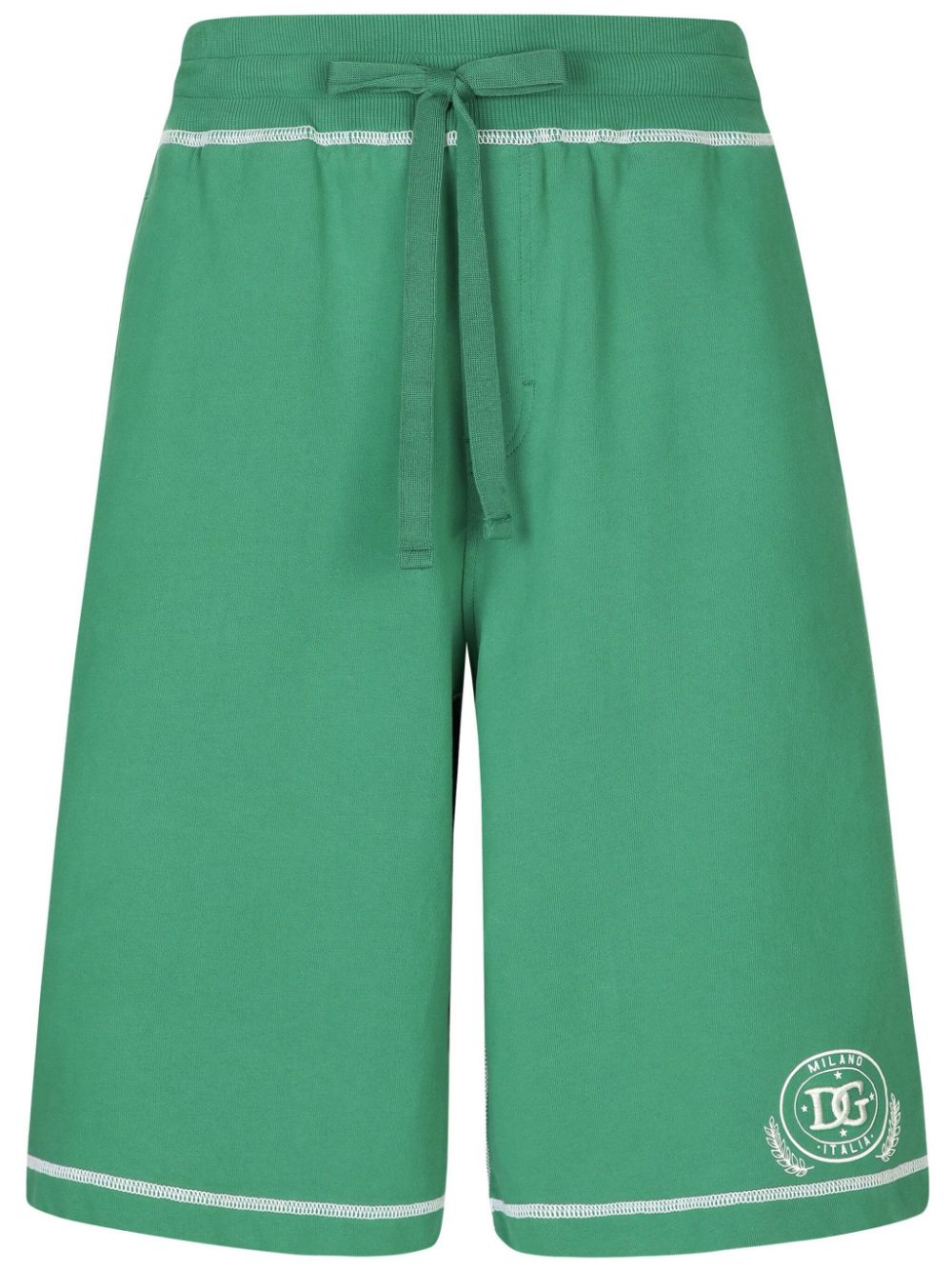 DG logo-embroidered cotton shorts - Green