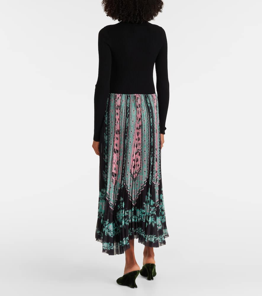 Moondance plissé satin midi dress