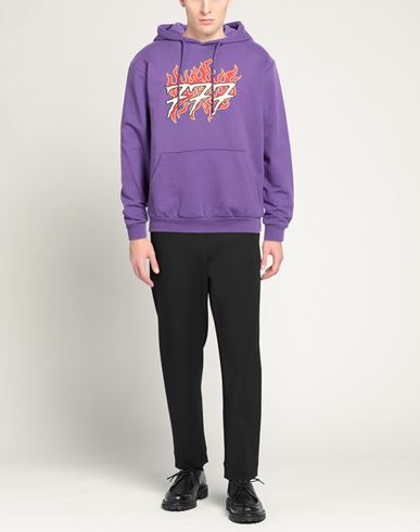 Man Sweatshirt Purple Size XL Cotton, Elastane