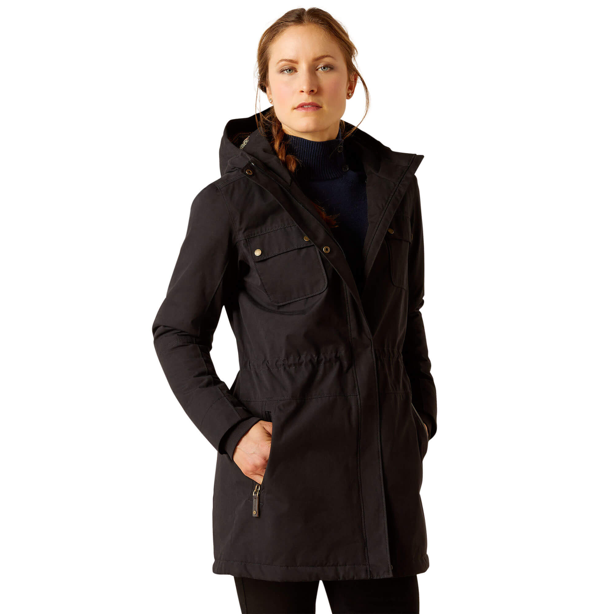 Women's Argentium Insulated Parka Jacket Long Sleeve in Black