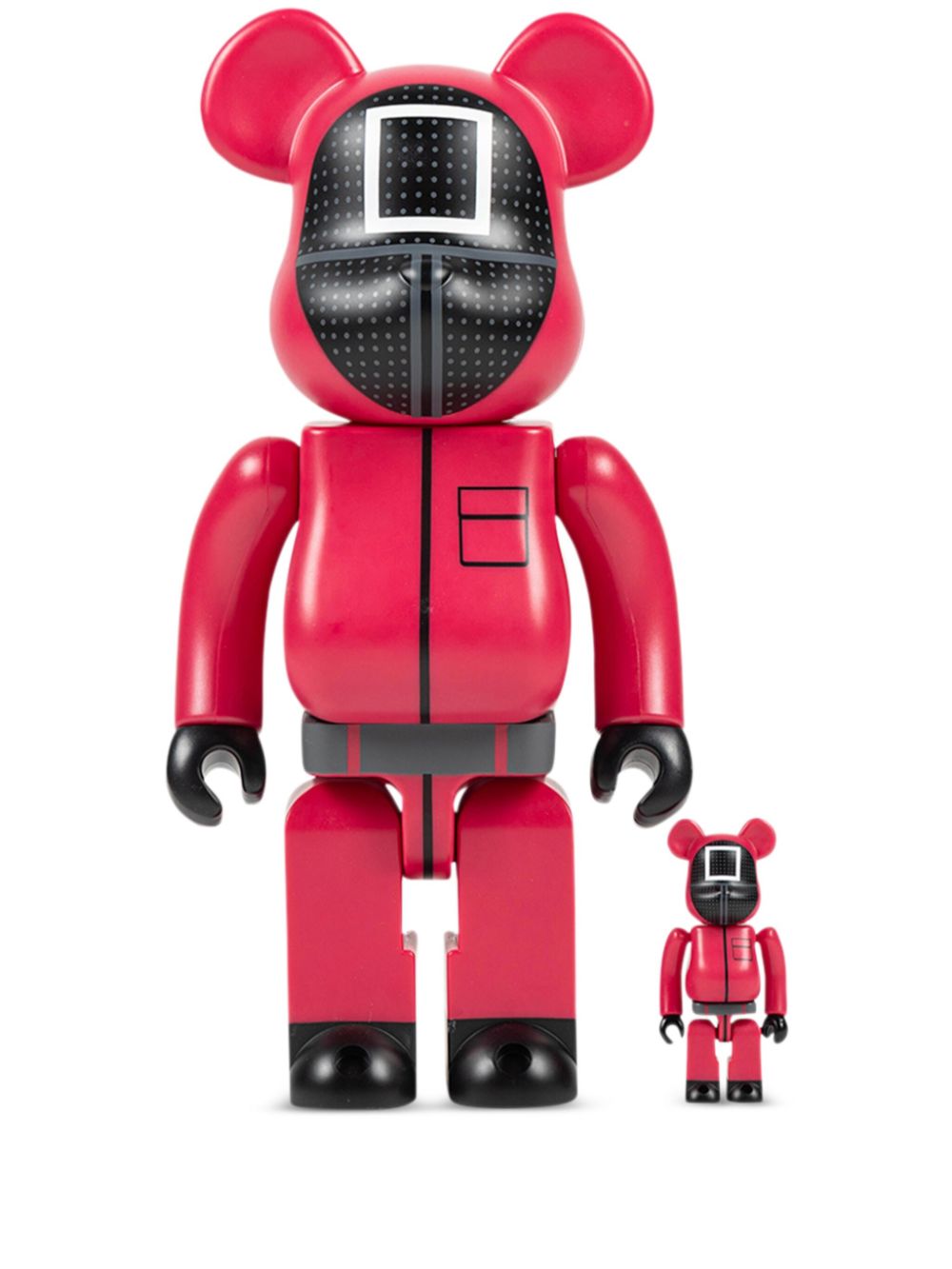 X "Squid Game Guard (Square)" BE@RBRICK 100% and 400% figure set - Red