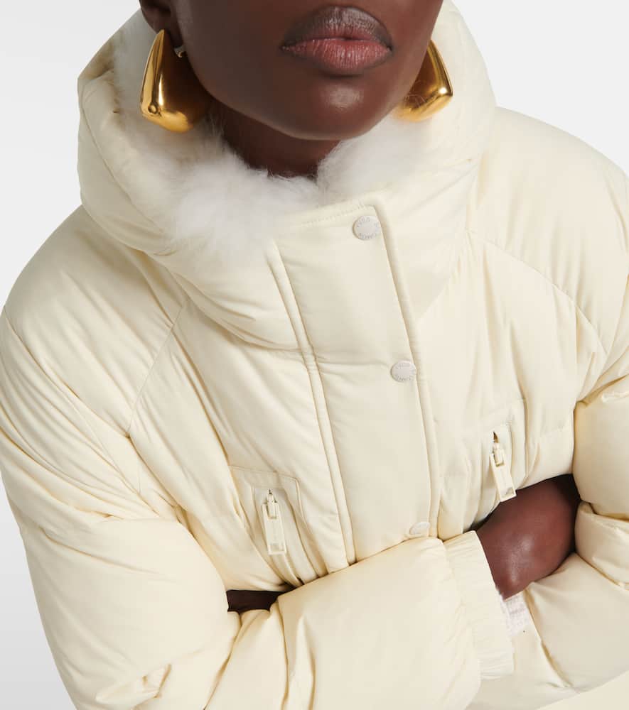 Shearling-trimmed down jacket