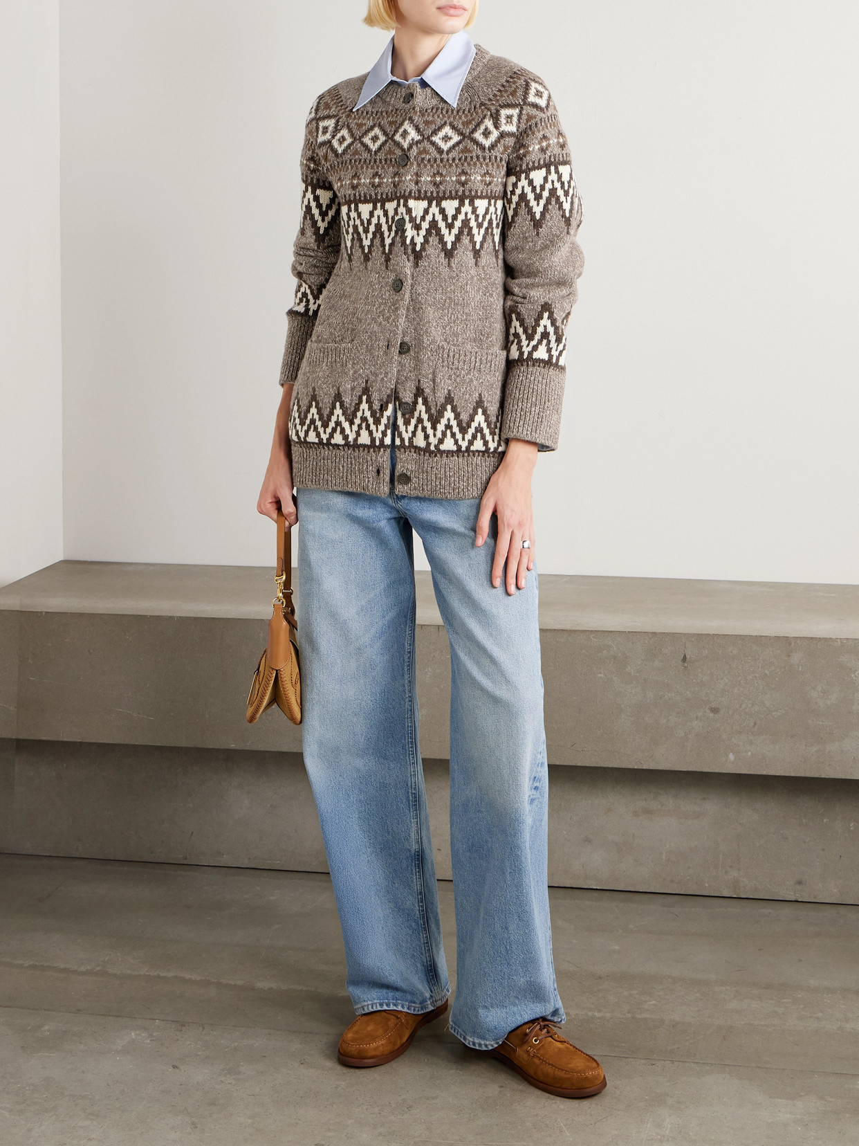 Fair Isle Wool-blend Cardigan - Neutrals
