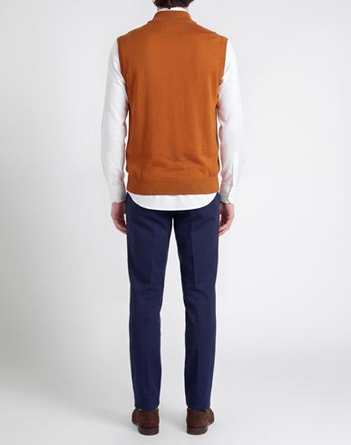 Man Cardigan Orange Size 38 Merino Wool