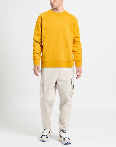 Man Sweatshirt Marigold Size XL Cotton, PES
