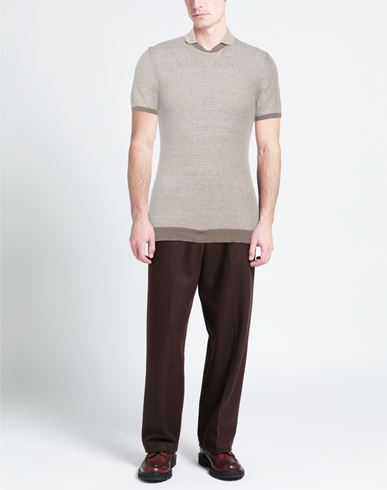 Man Sweater Light brown Size 3XL Linen, Polyamide