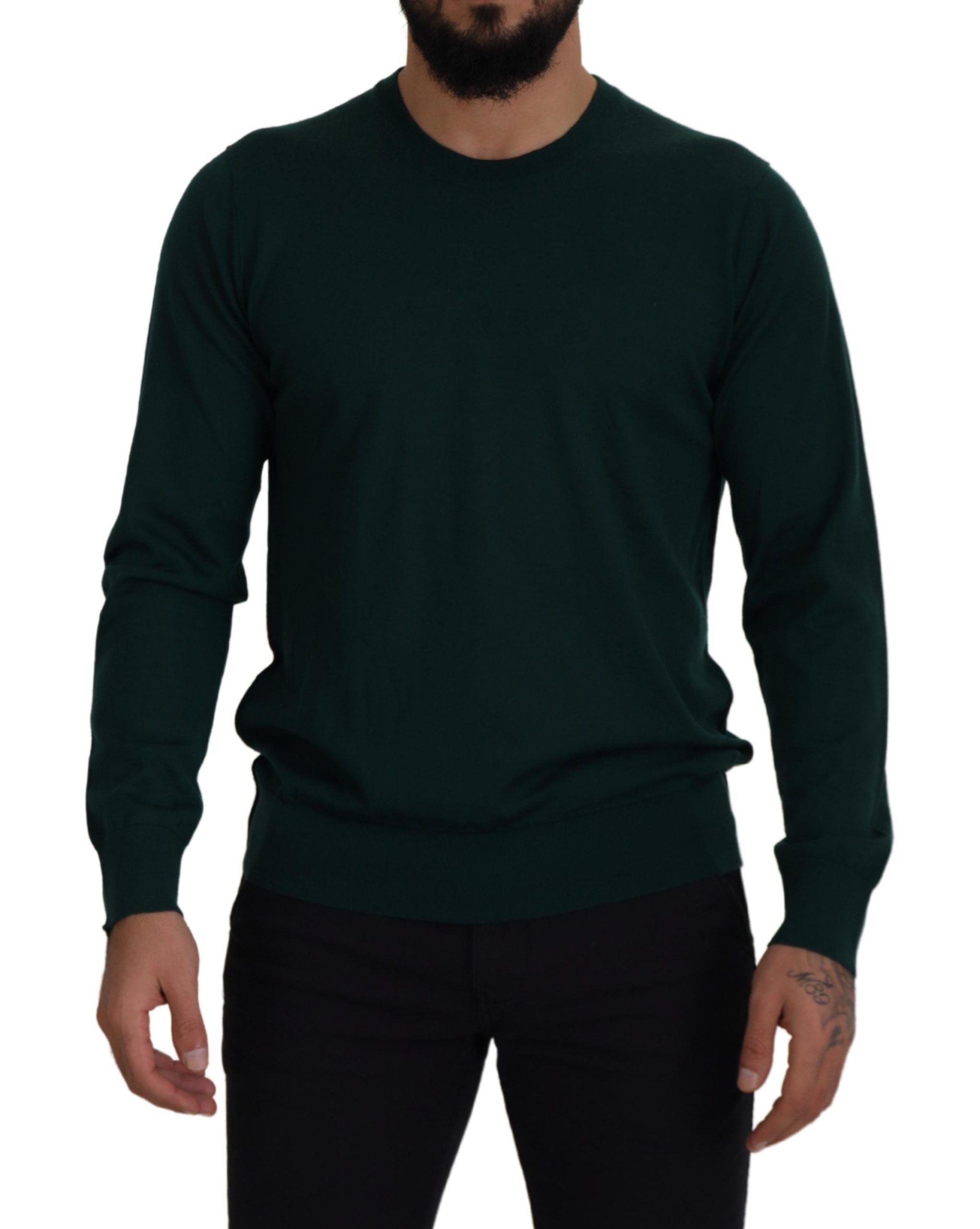 100% Cashmere Crewneck Sweater — Green