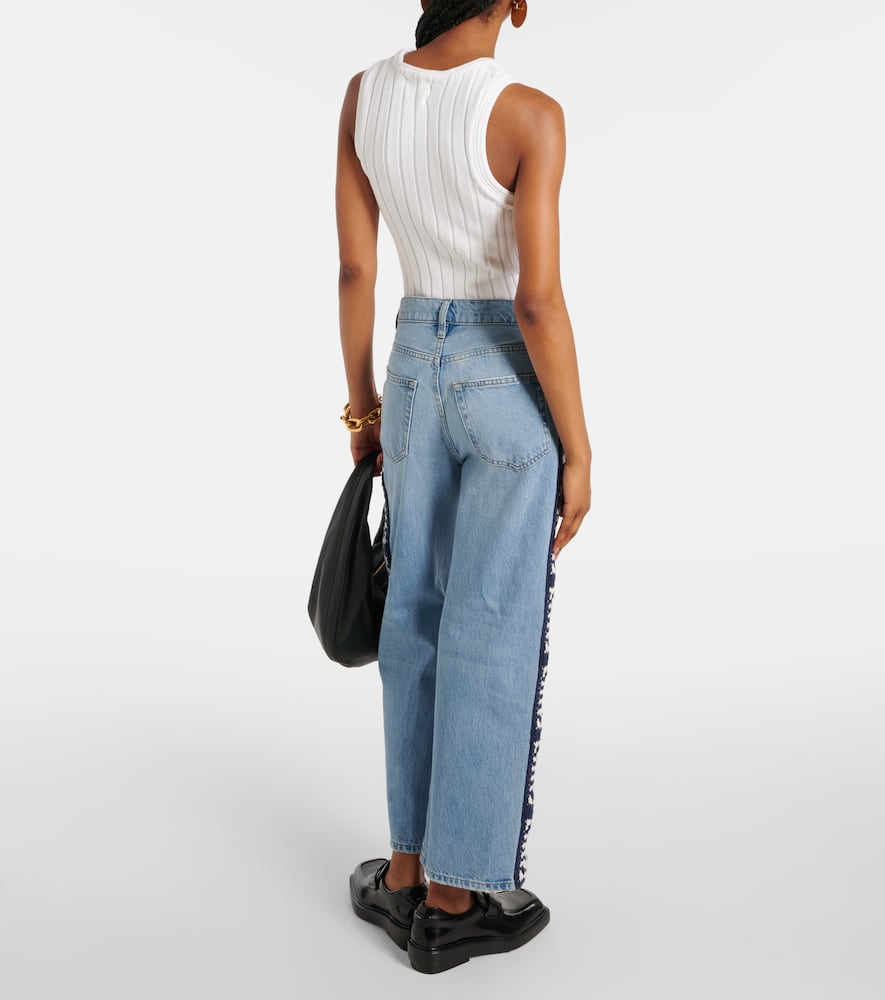 Le Jane Crop Crochet straight jeans