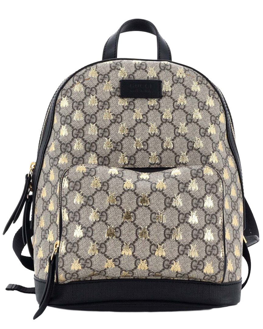 Zip Pocket Backpack Printed Gg Coated Small (Authentic Pre-Loved)