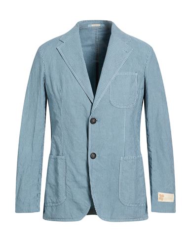 Man Blazer Sky blue Size 40 Cotton, Linen