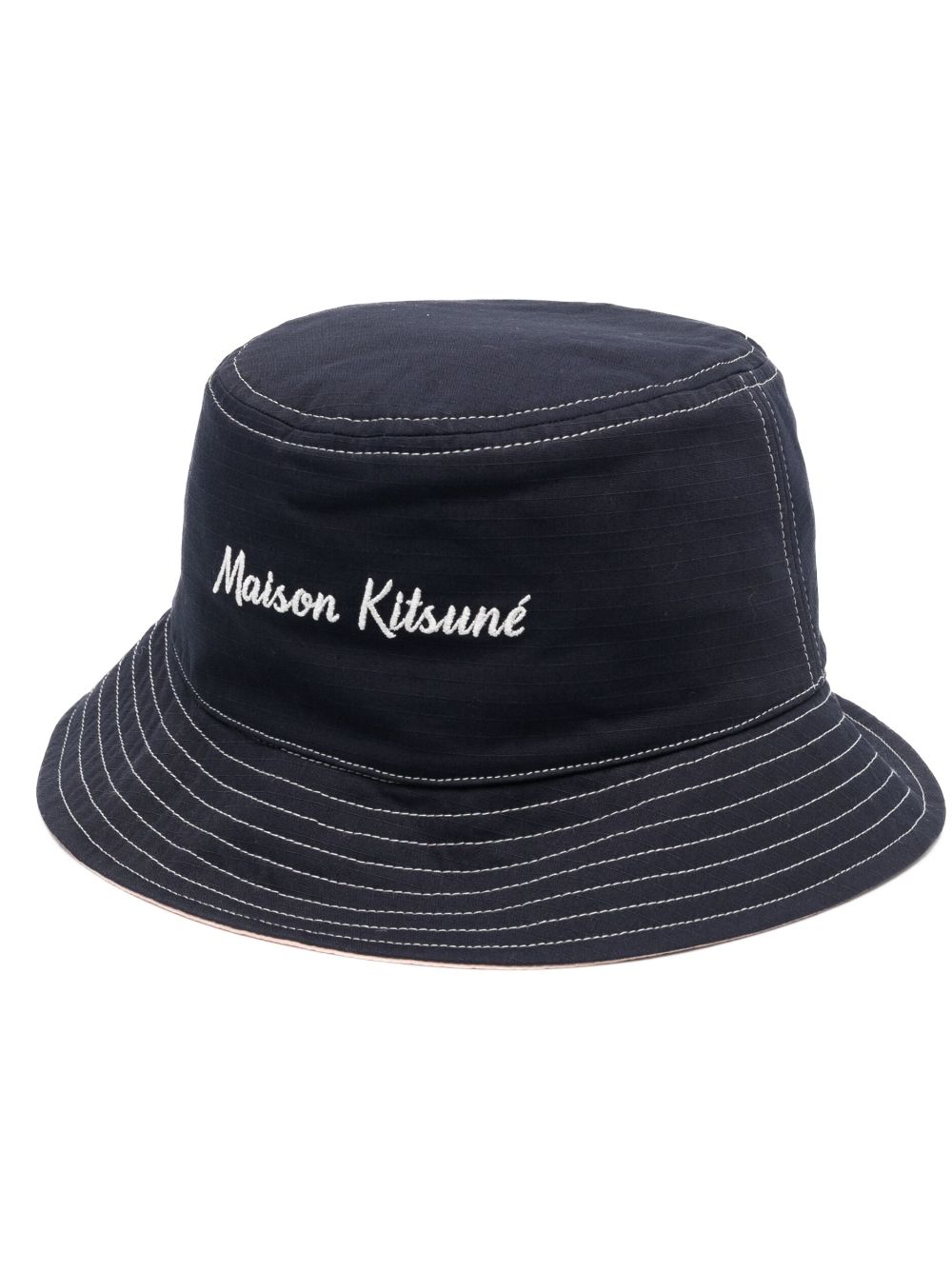 Logo-embroidered bucket hat - Blue