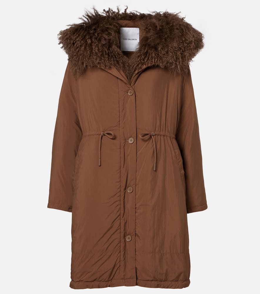 Doudoune shearling-trimmed down coat