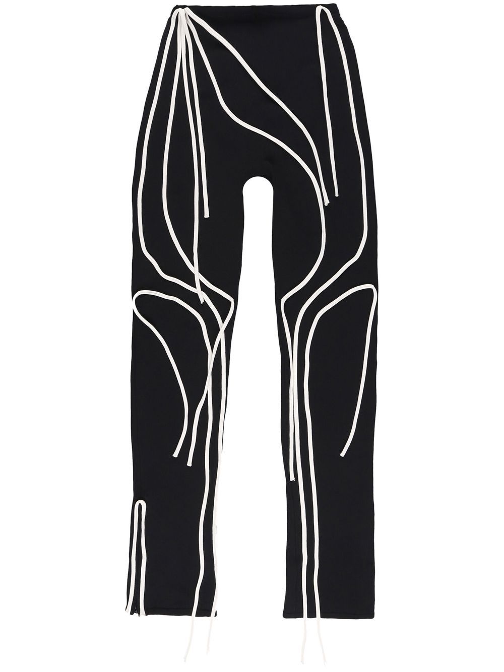 Contrast-trim flared trousers - Black