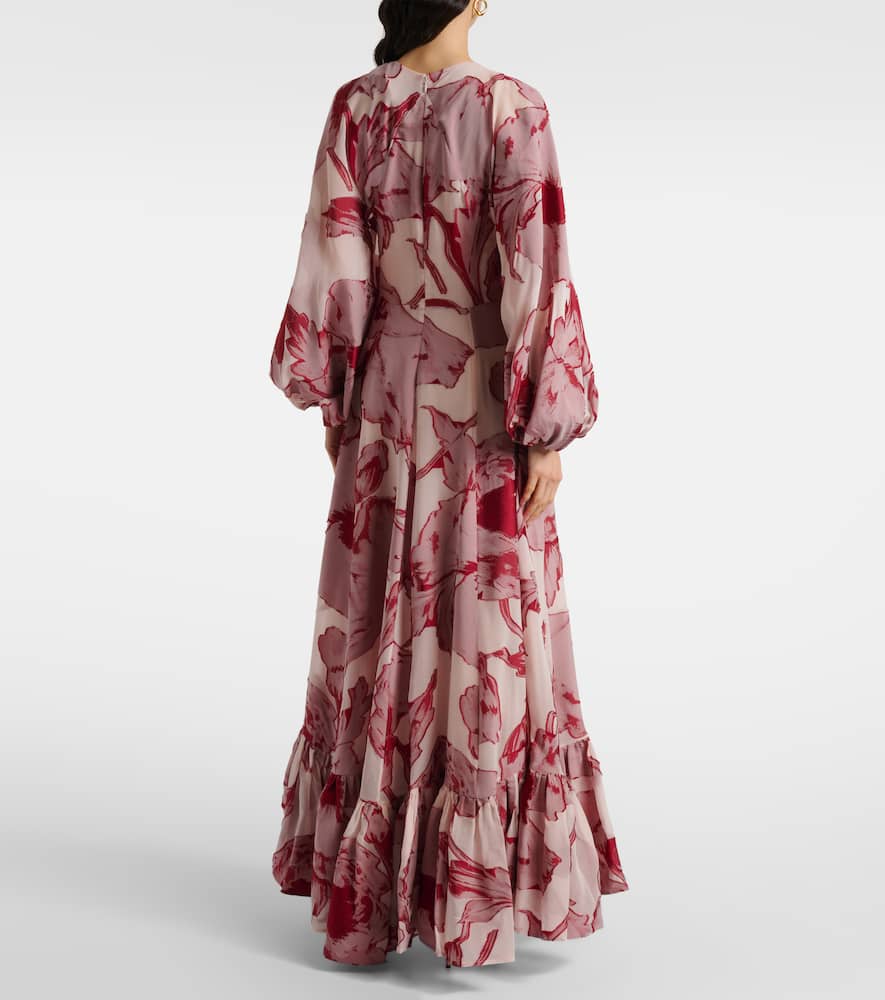 Eve-Ning floral silk-blend gown