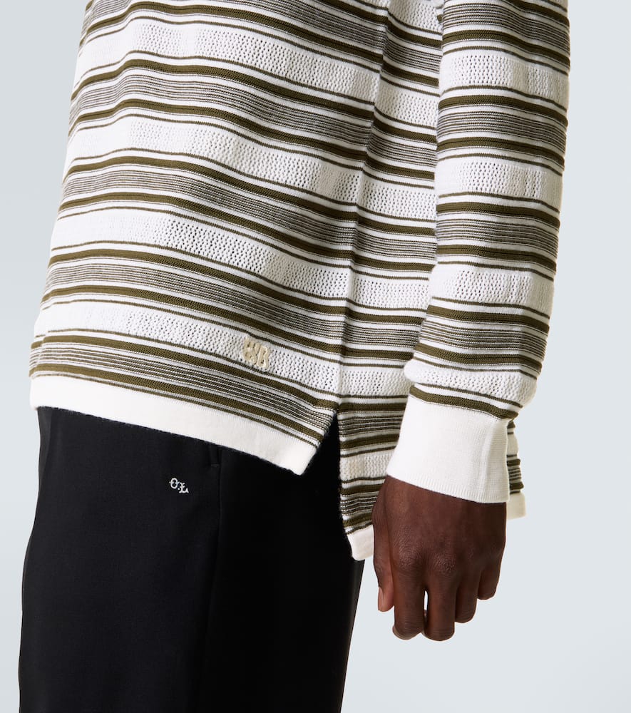 Samuel striped wool-blend polo sweater