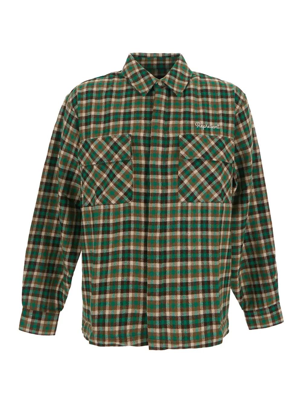 Plaid-check print shirt - Green