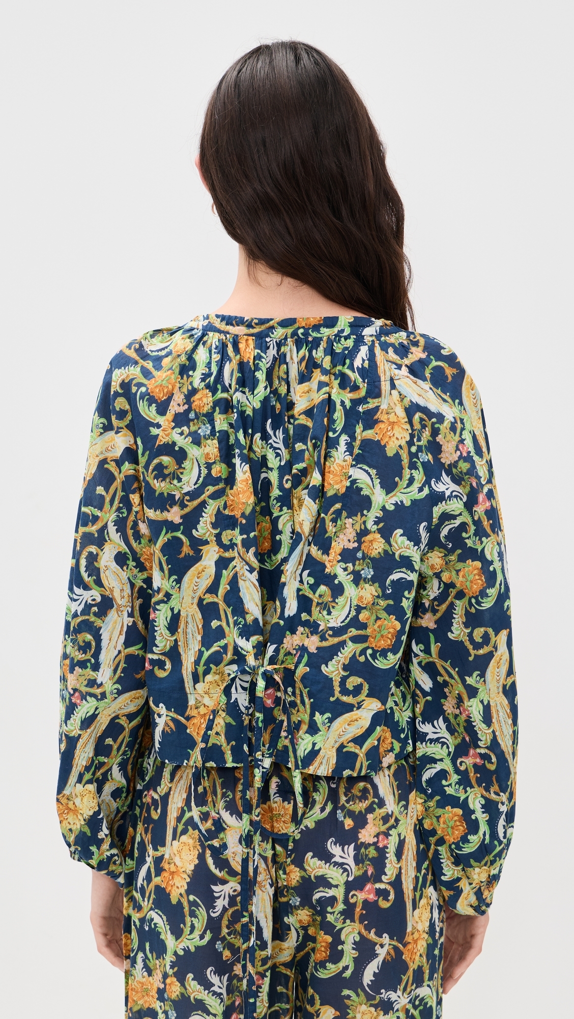 Oleander Blouse Royal Birds Navy One Size