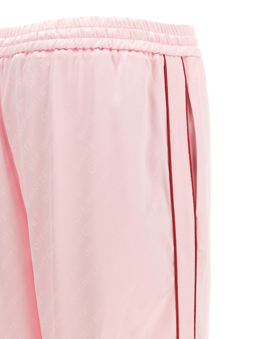 Jacquard Satin Pajama Pants Pink