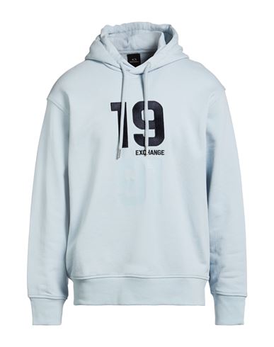 Man Sweatshirt Sky blue Size L Cotton