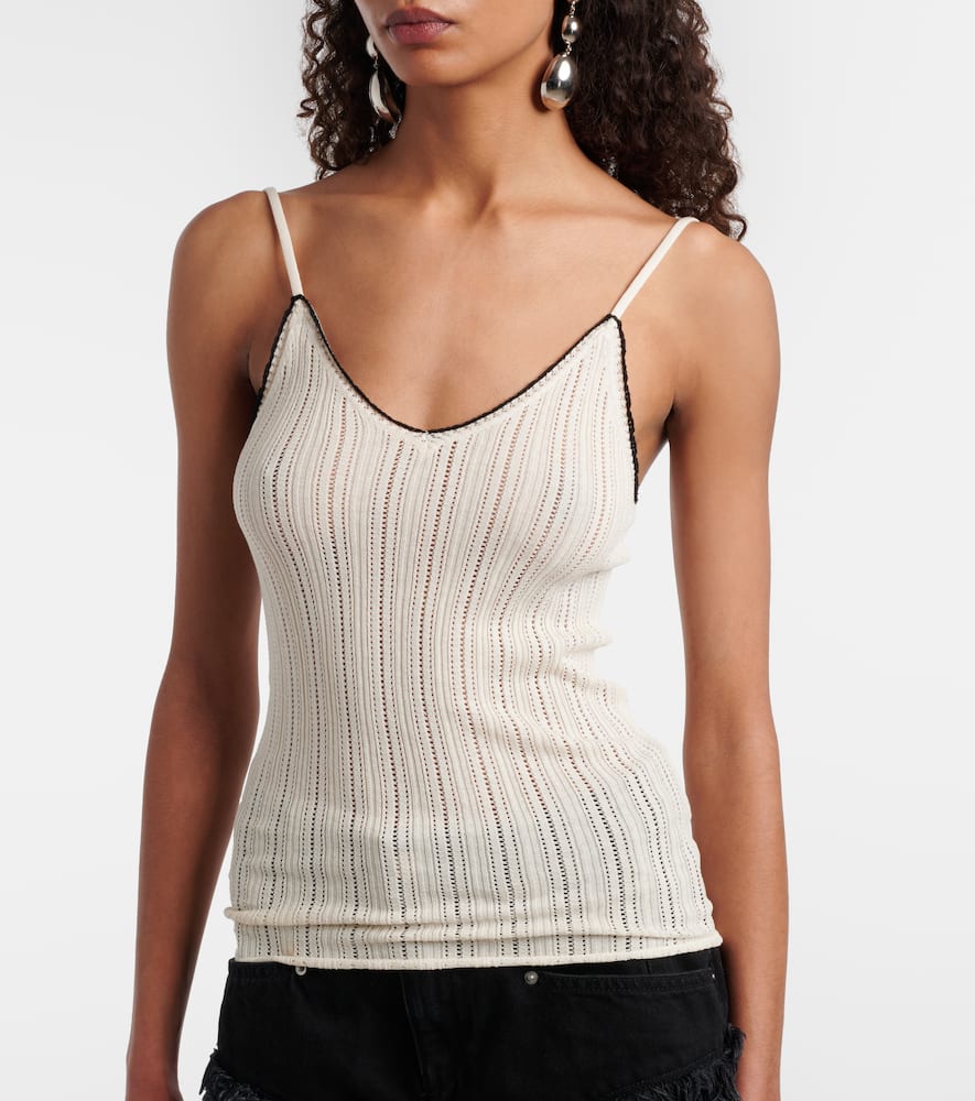 India pointelle silk and cotton camisole
