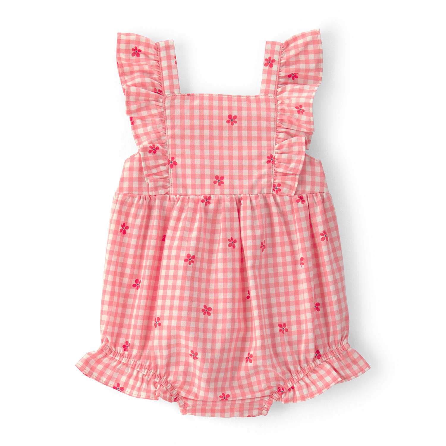 Girls Romper Coral 12M:- Coral