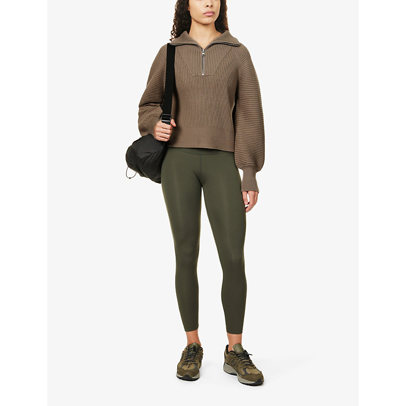 Womens Gravity Sage Reid Relaxed-fit Woven-blend Jumper