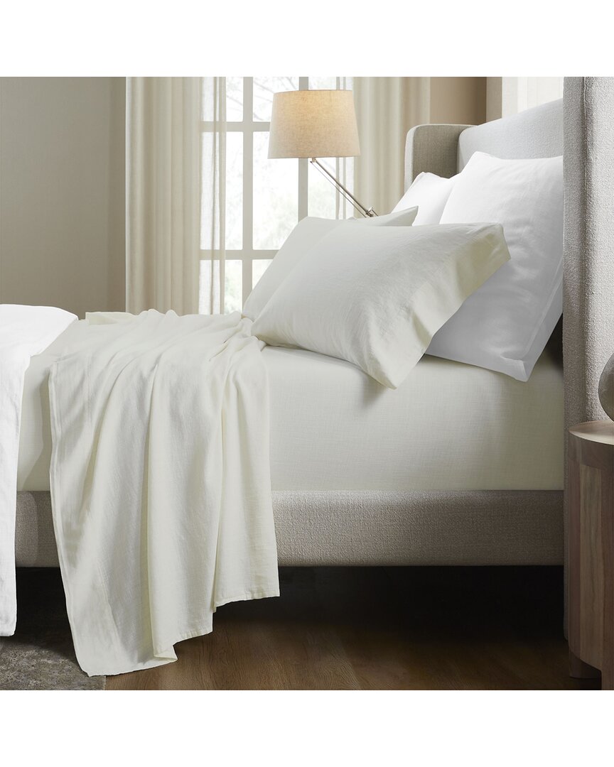 Chloe 100% Cotton Linen Texture Vintage Wash Solid Deep Pocket  Percale Sheet Set