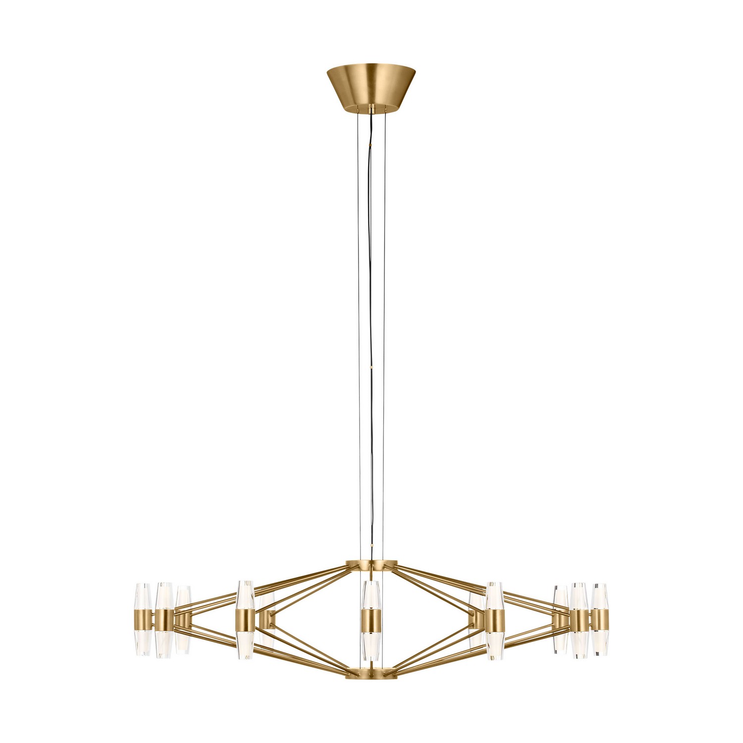 Natural Brass LED Chandelier from the Lassell Collection
