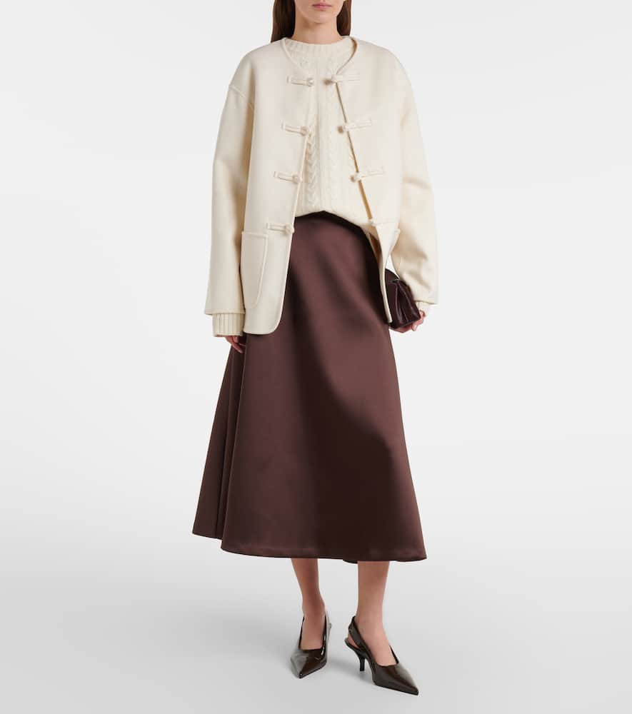 Róhe Satin midi skirt