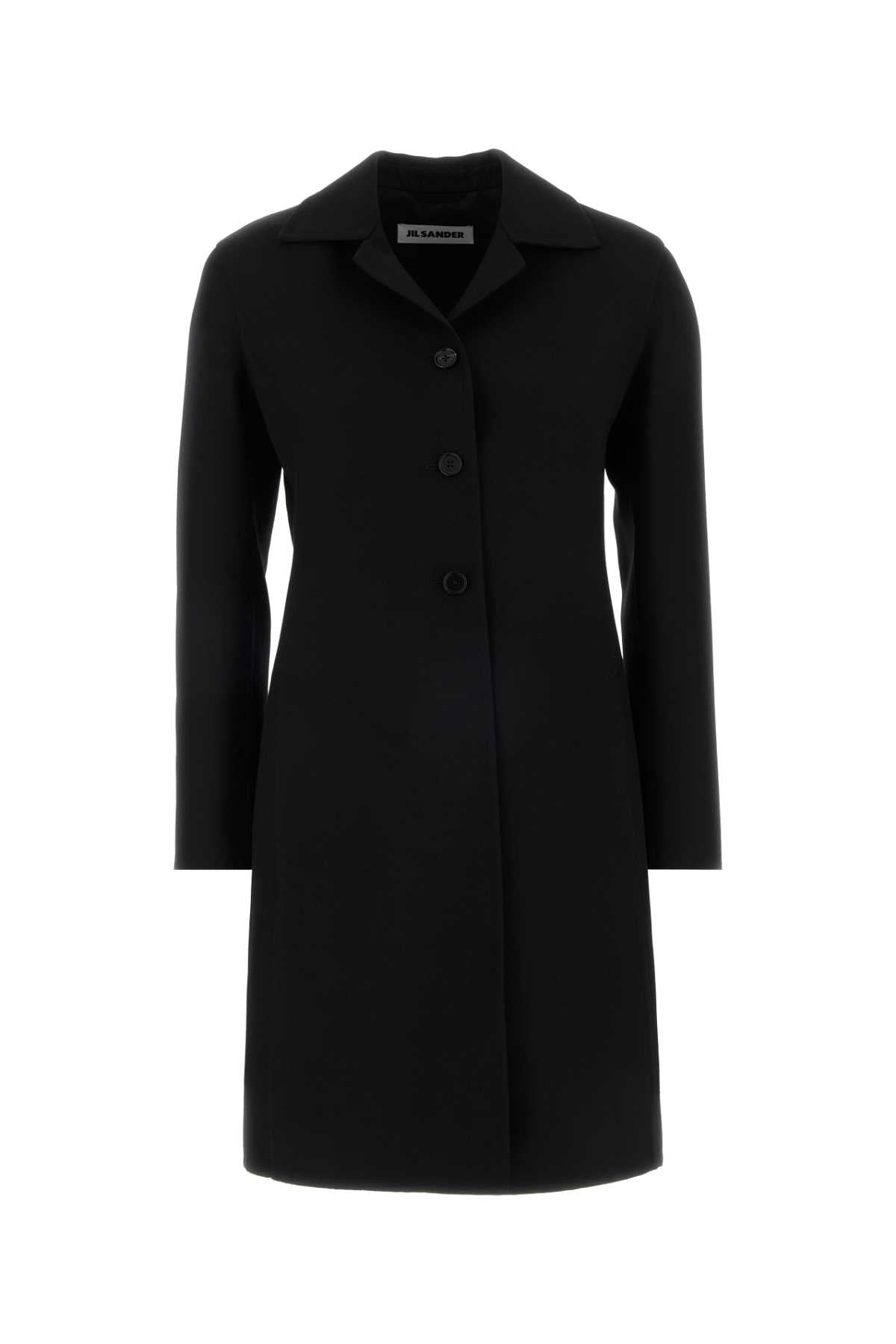 Virgin Wool-Silk Coat — Black